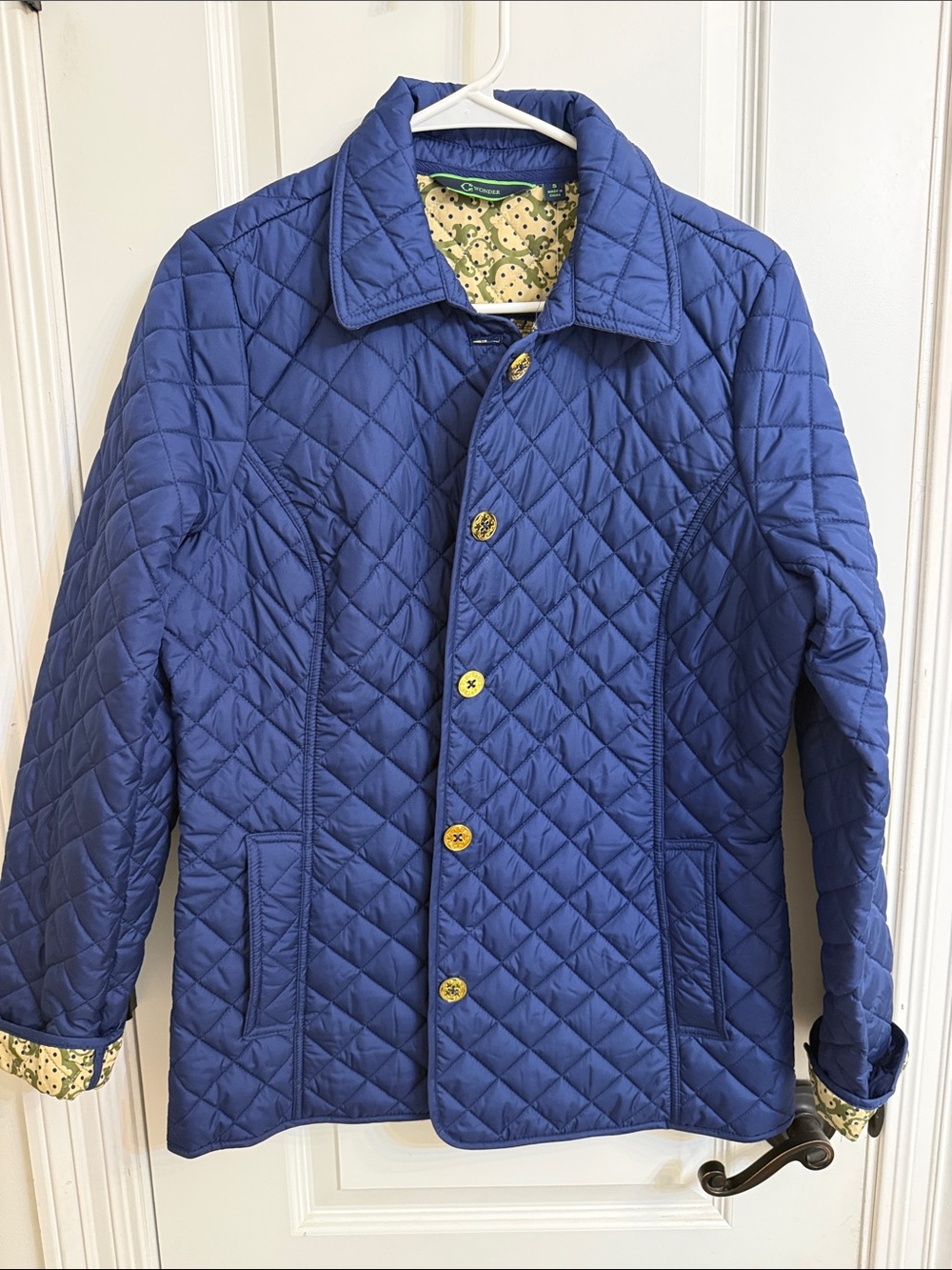C. Wonder Quilted Royal Blue Lightweight Jacket with Printed Lining